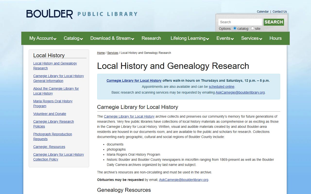 Boulder County obituary records